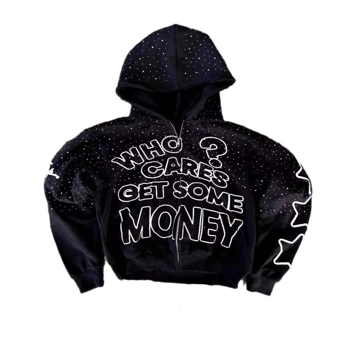Men’s Y2K Letter Graphic Zip Hoodie Jacket