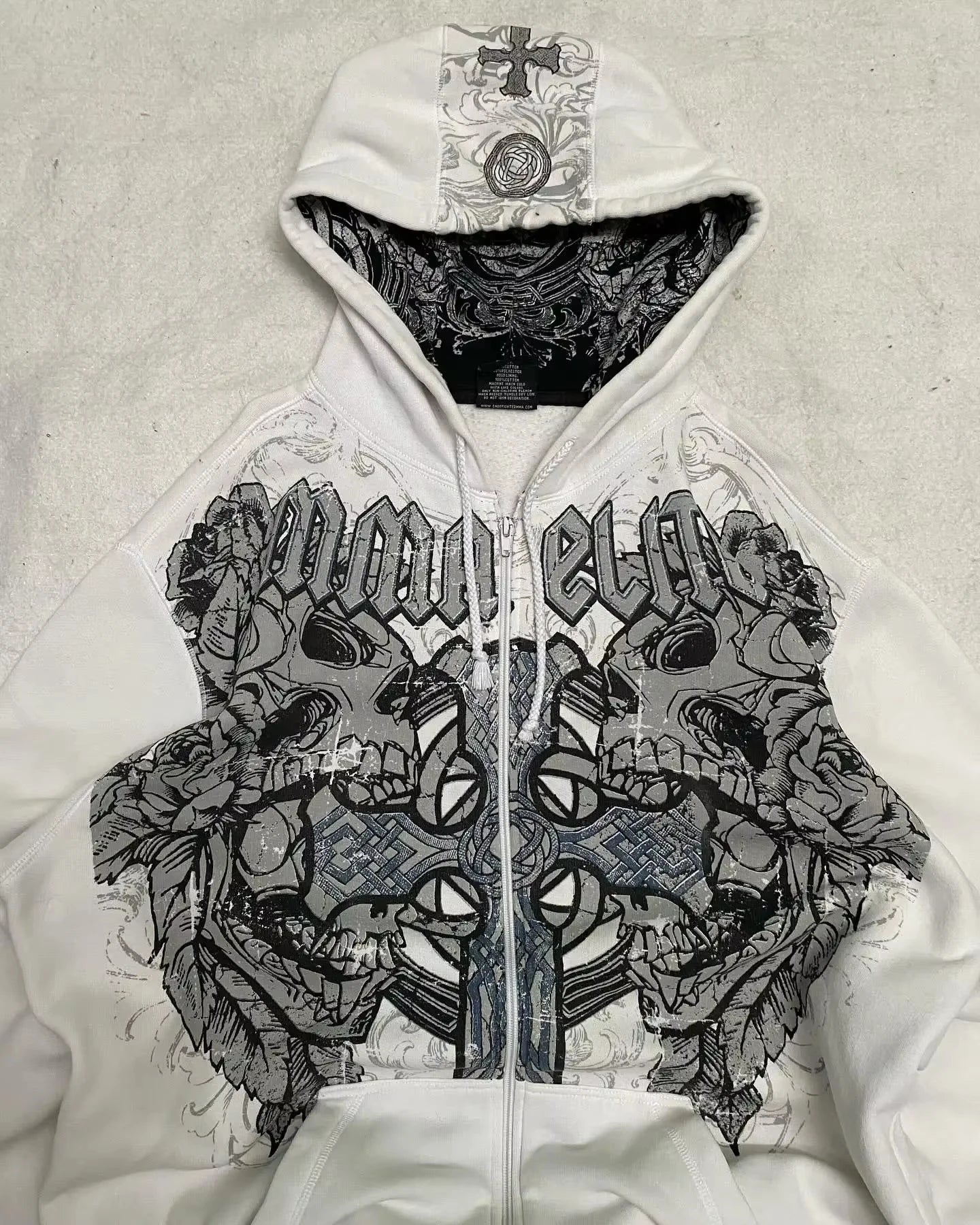 Y2K Zip Up Hoodie Sweatshirt With Fleece Lining
